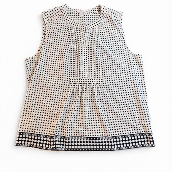 J. Crew Women's Ivory and Black Polka Dot Blouse - Picture 1 of 4
